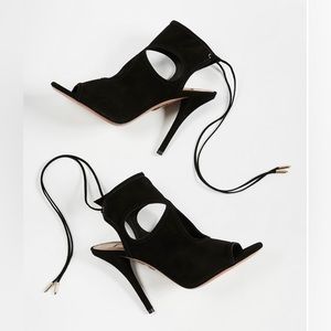 Aquazzura Sexy Thing 105 black suede heeled stiletto size 39
